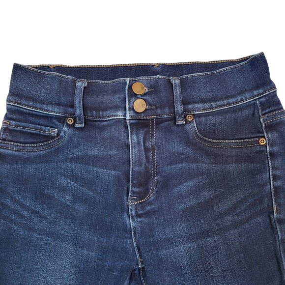 NY&Co Soho High Waist Skinny Jeans Legging Dark Wash 2 Button Stretch Size 2 EUC - Picture 3 of 7